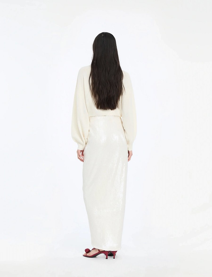 ROTATE - SEQUINS KNOT SKIRT - paillet nederdele - egret - 3