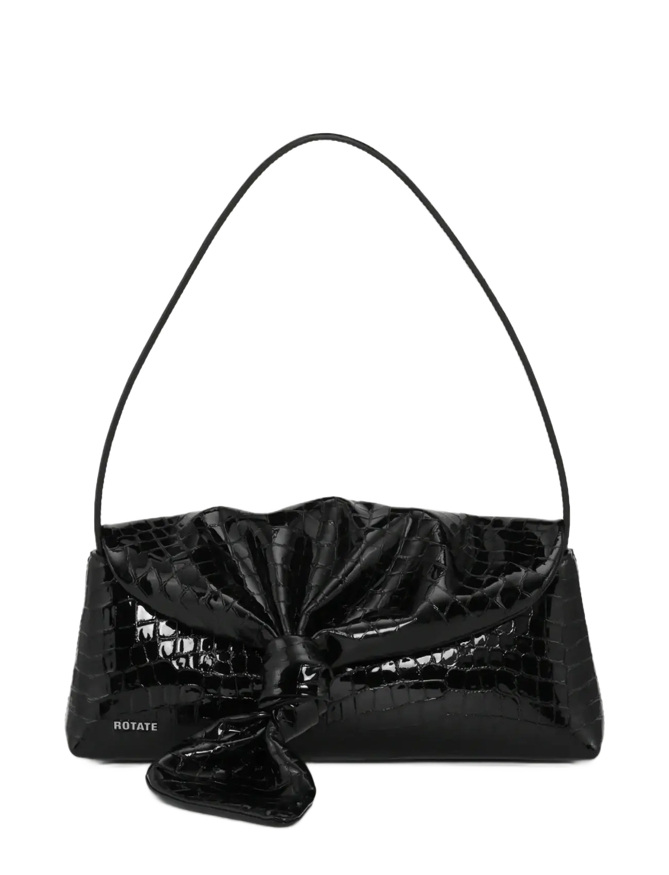 ROTATE CROCO KNOT SCARF BAG - Everyday Style - BLACK / black