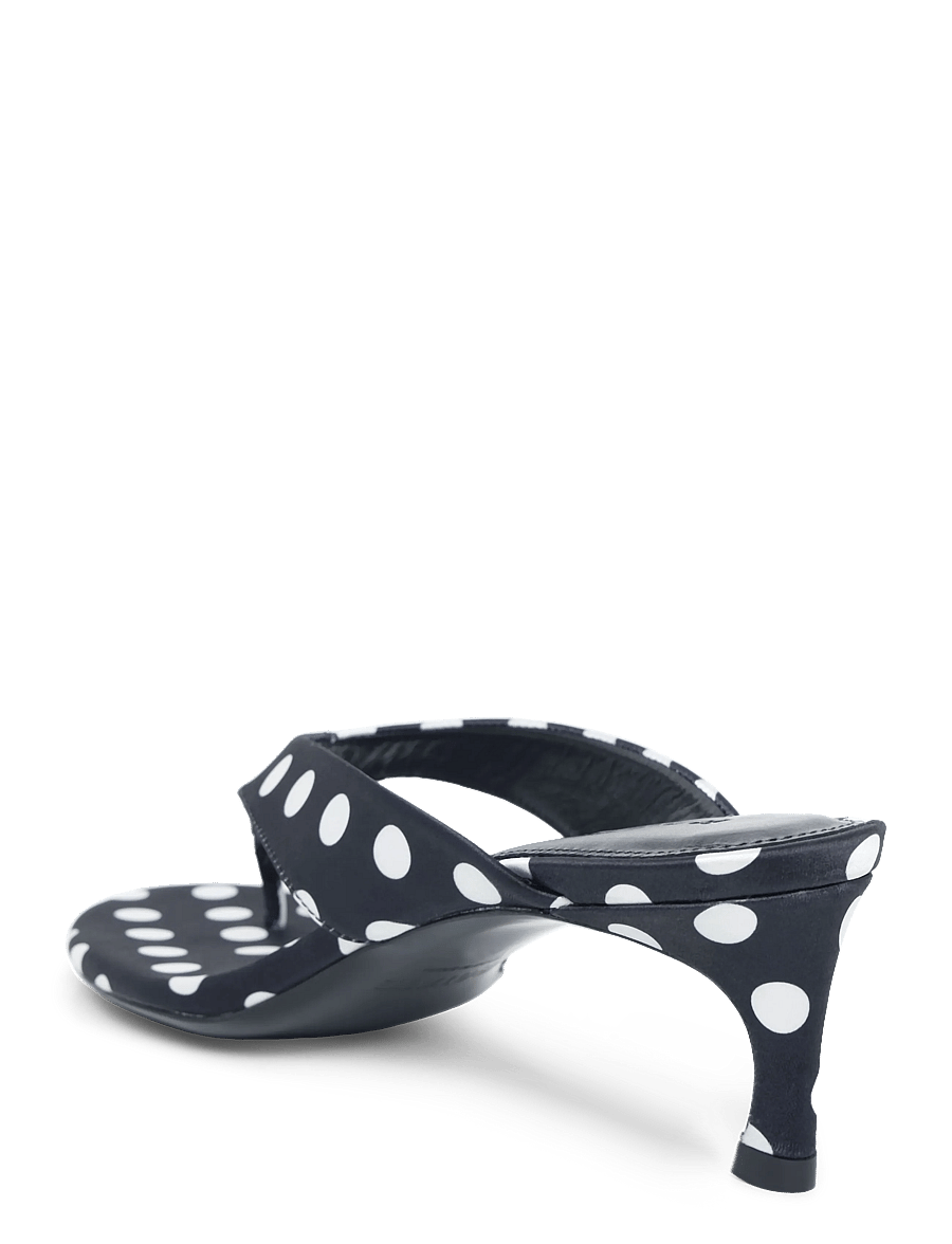 ROTATE - KITTEN HEEL SATIN MULE - 1000 black comb. - 1