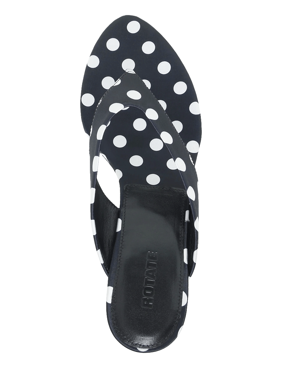 ROTATE - KITTEN HEEL SATIN MULE - 1000 black comb. - 3