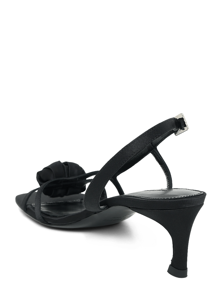ROTATE - MID HEEL KNOT SATIN STRAPPY SANDAL - black - 1