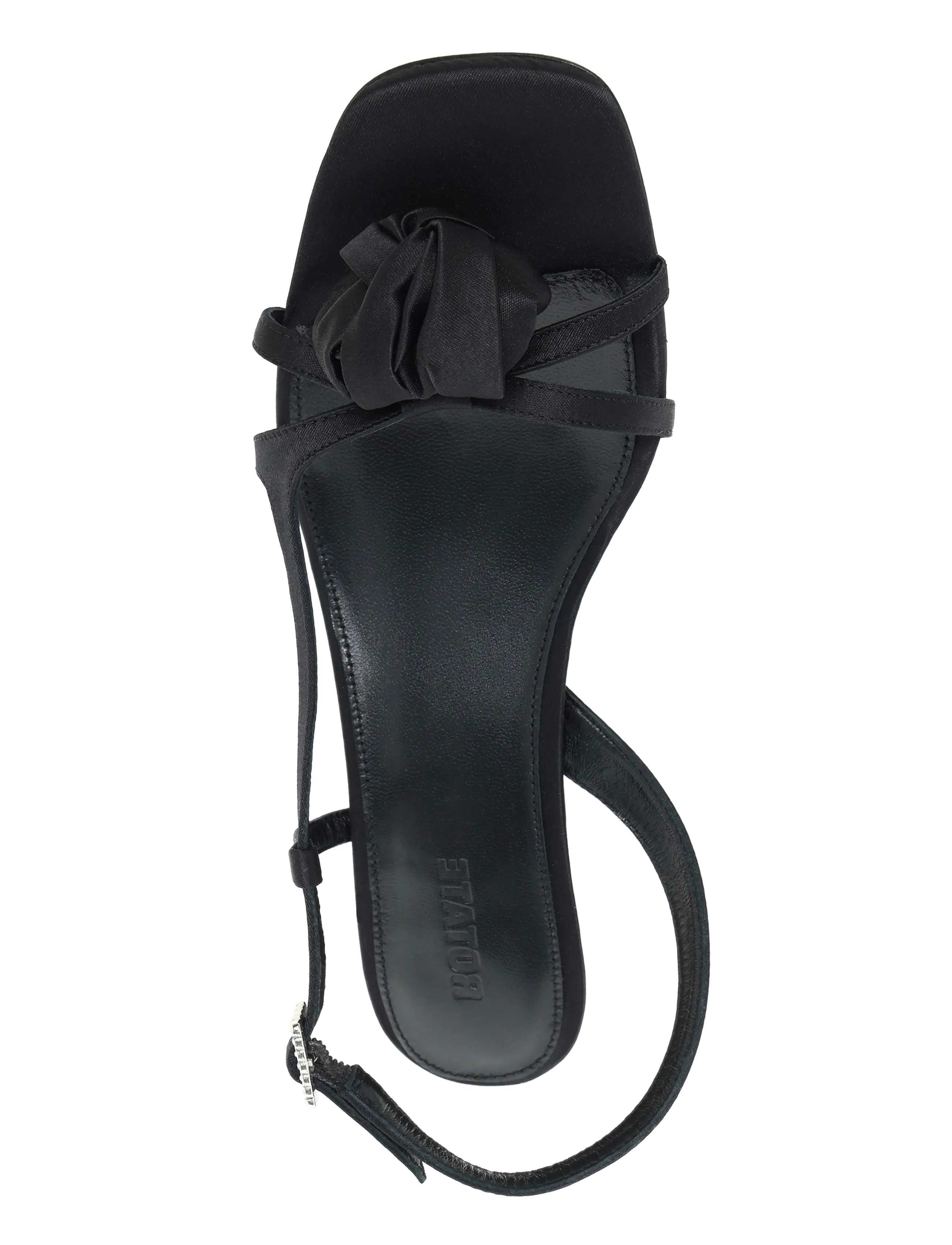 Mid Heel Knot Satin Strappy Sandal 4