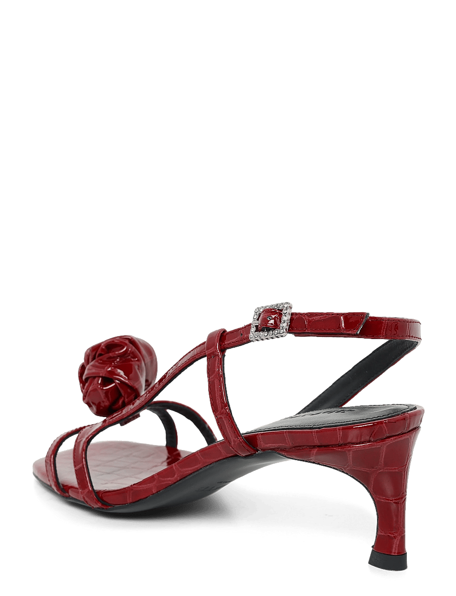 ROTATE - MID HEEL KNOT PATENT CROC STRAPPY SANDAL - windsor wine - 1