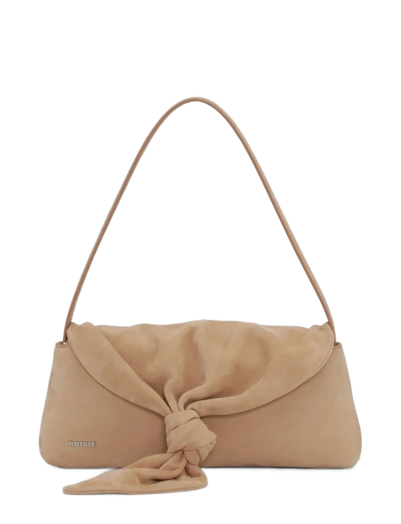 ROTATE Suede Knot Scarf Bag, One Size, Bags, Beige - Small Shoulder Bags-crossbody Frauen