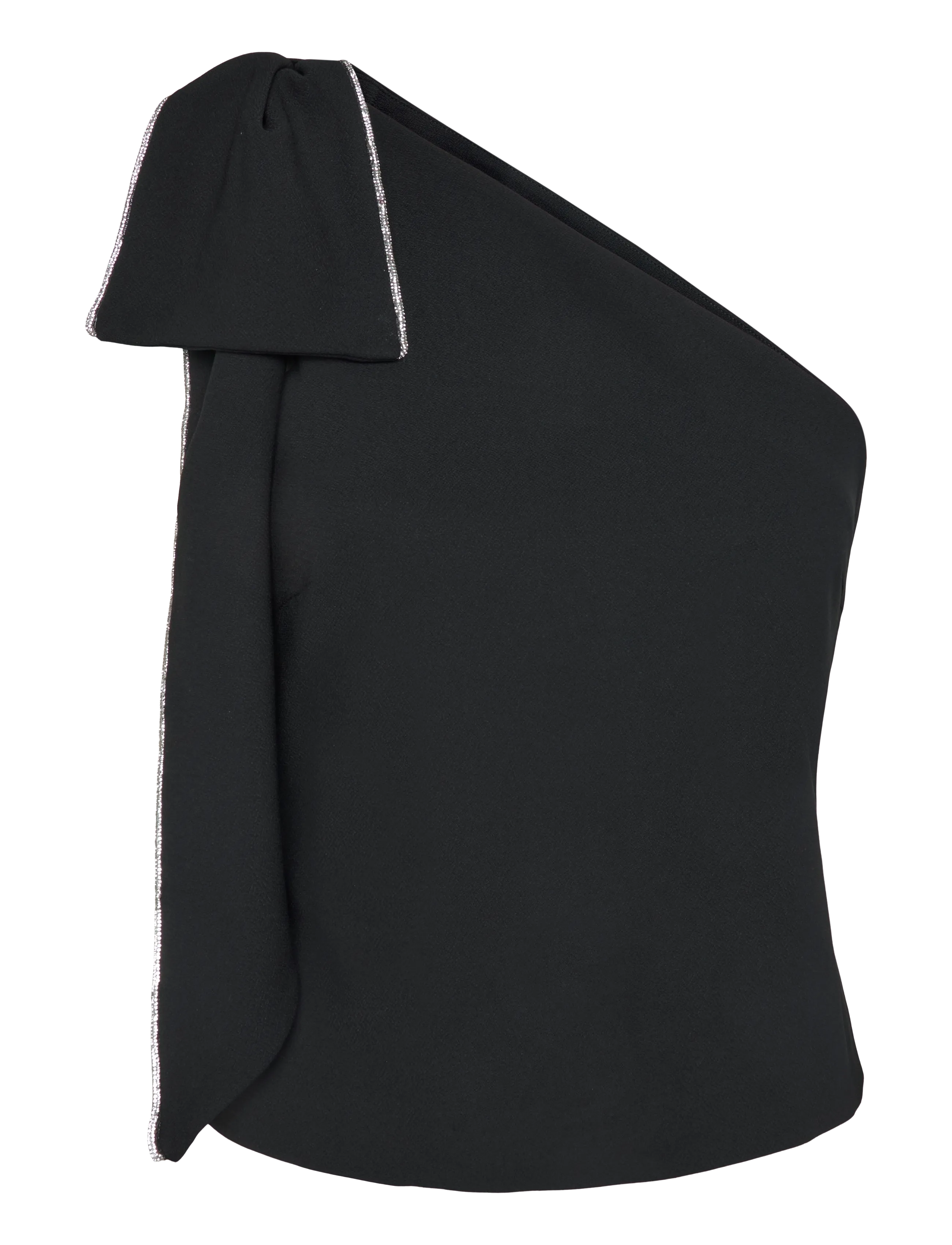 ROTATE ONE SHOULDER BOW TOP - Sommer i byen - BLACK / black