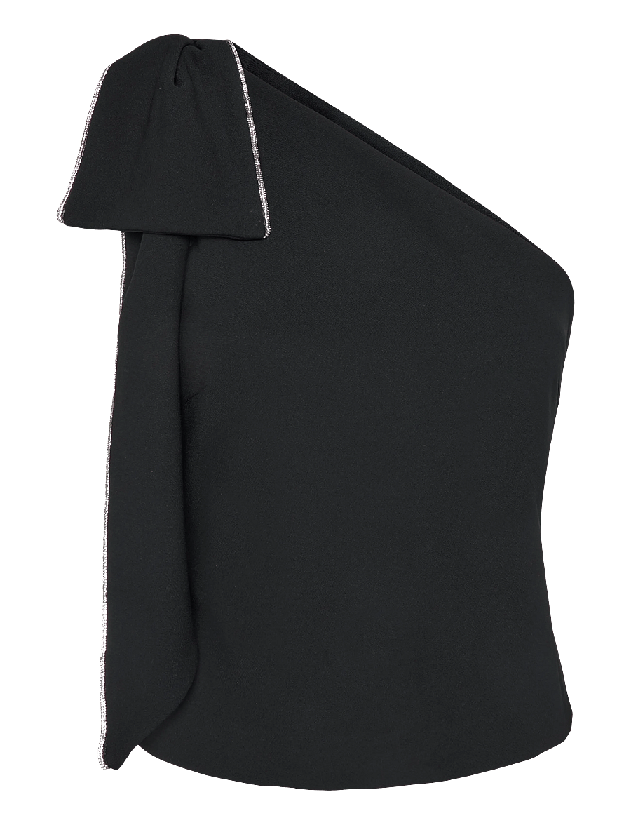 ROTATE - ONE SHOULDER BOW TOP - tanktops - black - 0