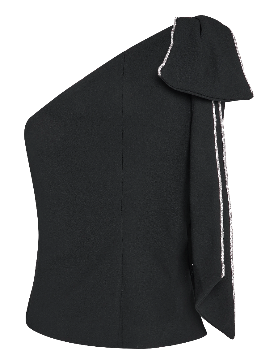 ROTATE - ONE SHOULDER BOW TOP - tanktops - black - 1