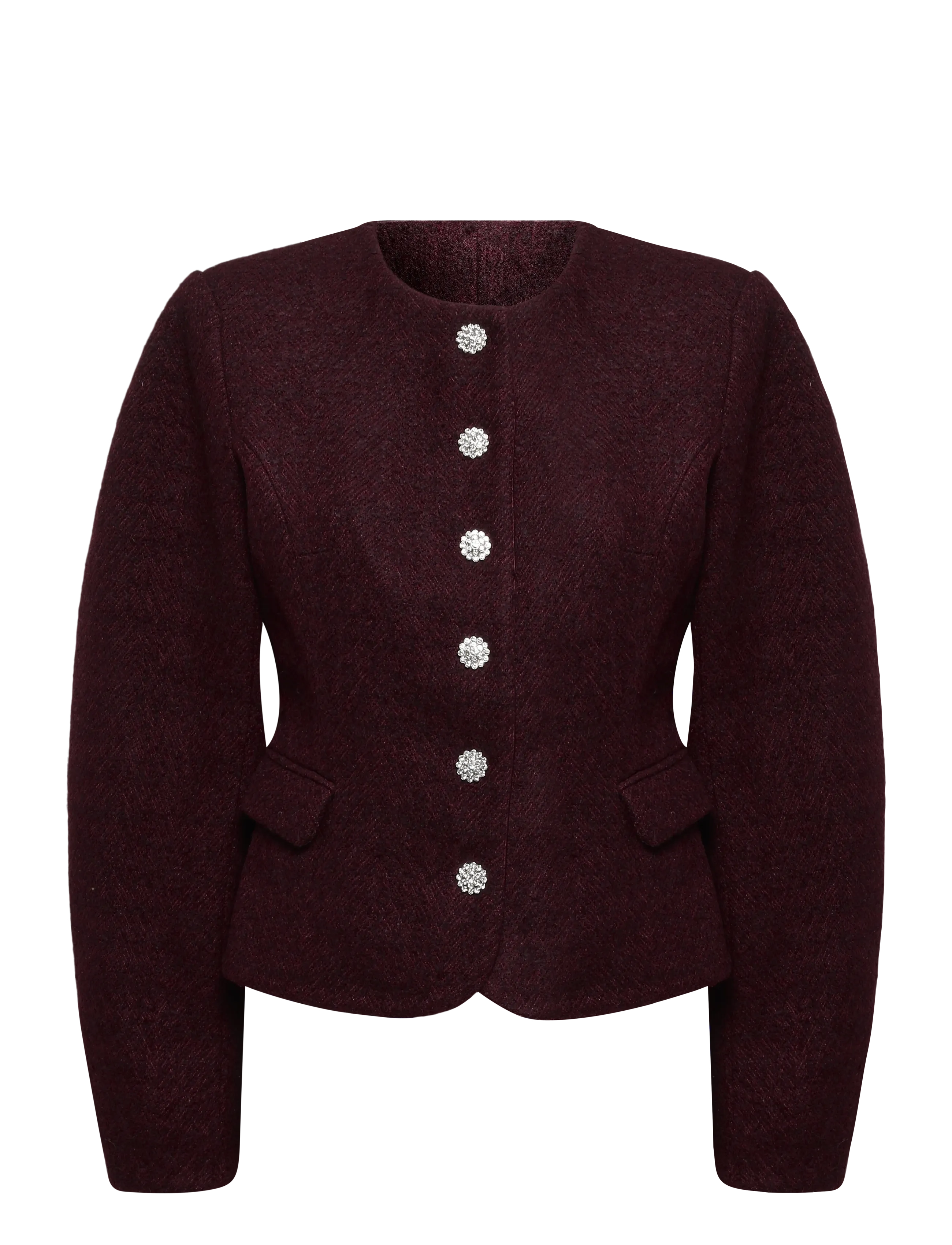ROTATE Cocoon Sleeved Jacket, Damen, Cocoon Jacke, Burgunderrot, Gr.36