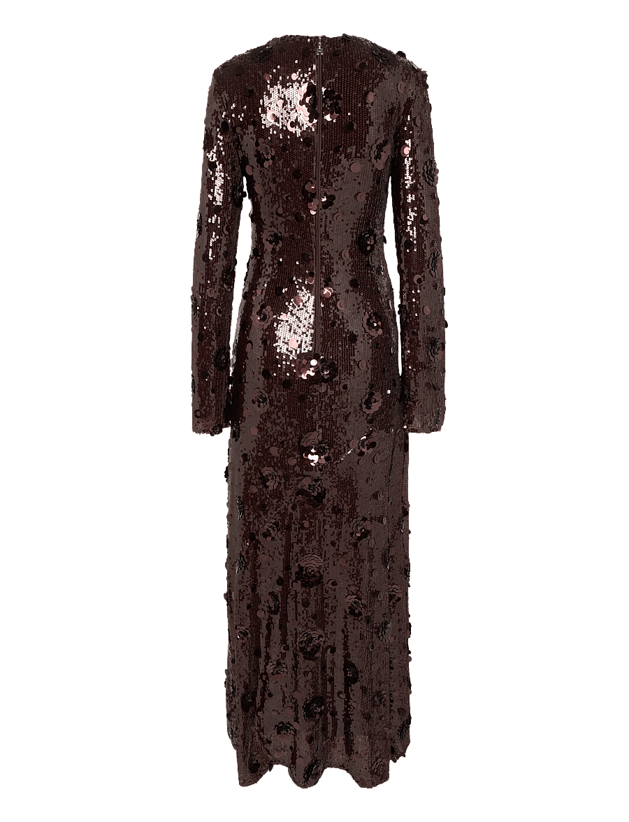 ROTATE - SEQUINS MAXI DRESS - chicory coffee - 1