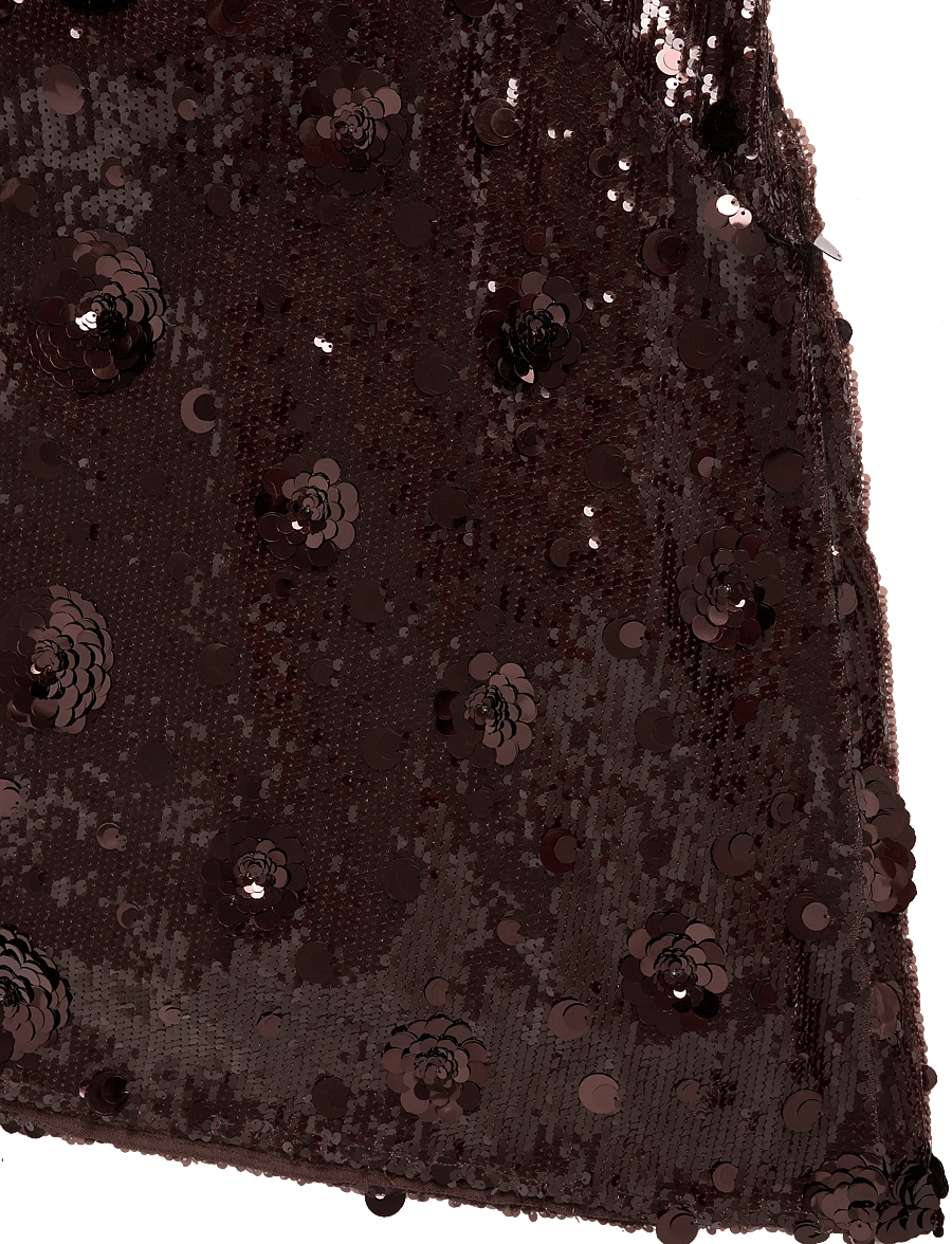 ROTATE - SEQUINS MAXI DRESS - chicory coffee - 2