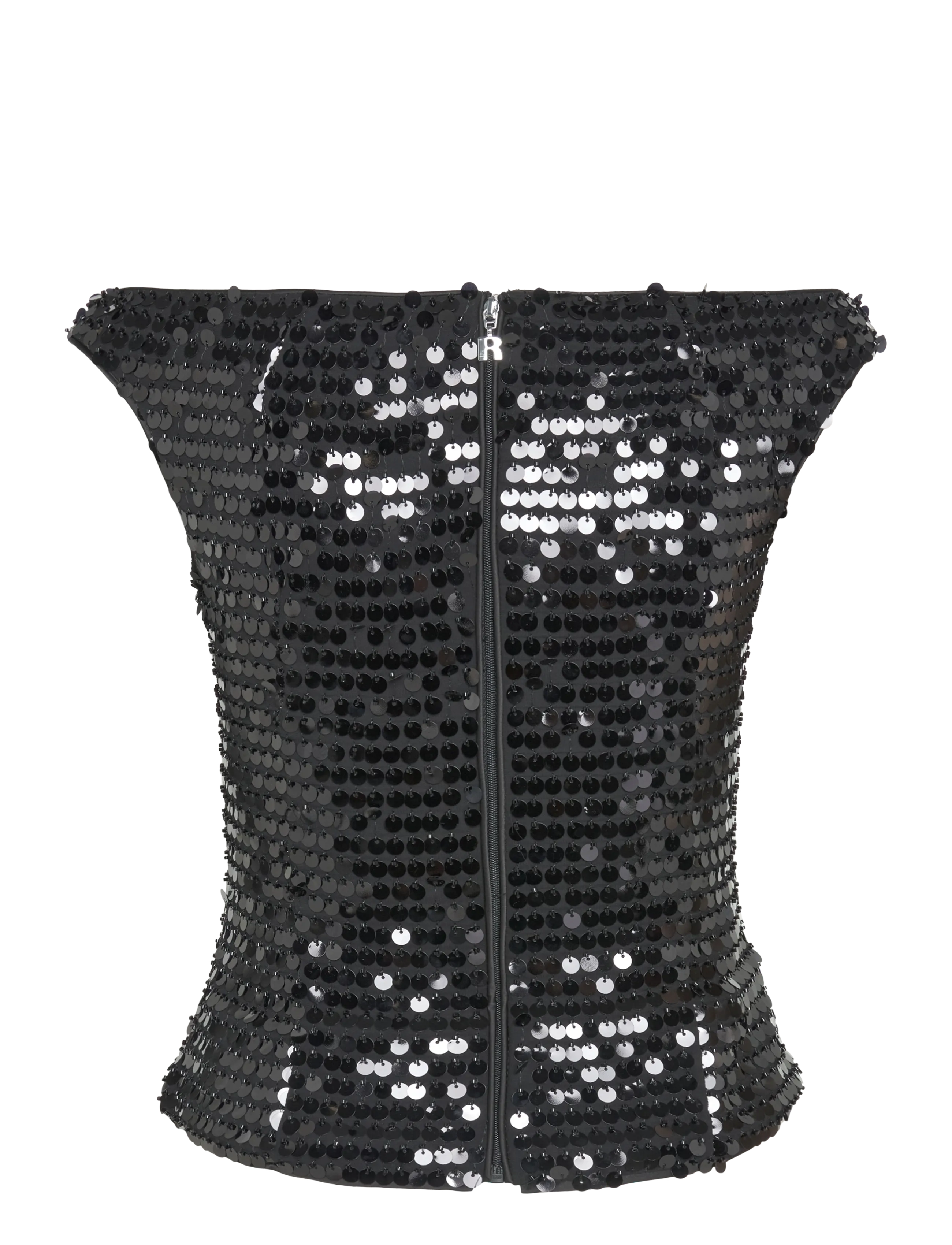 ROTATE - SEQUINS OFF-SHOULDER TOP - crop tops - black - 1