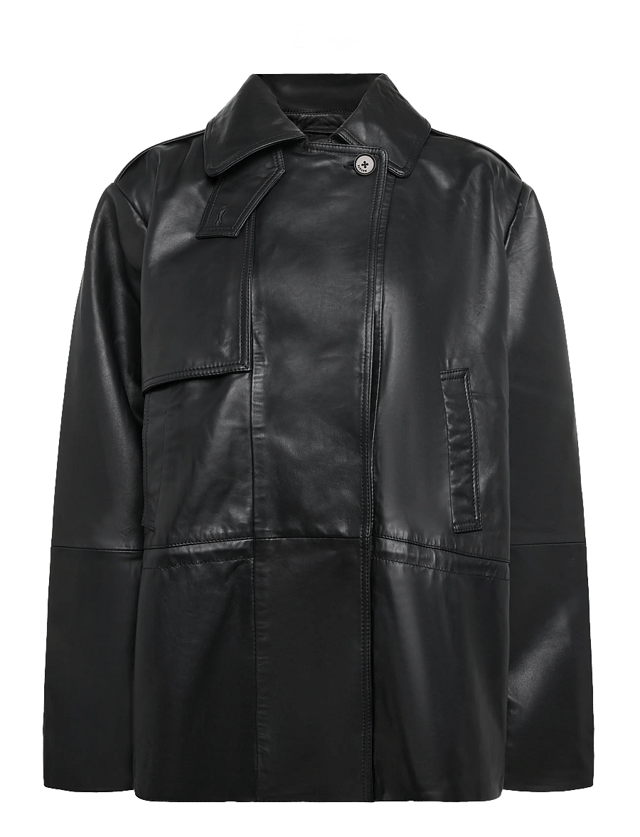 ROTATE - PEPLUM LEATHER JACKET - lederjacken - black - 0