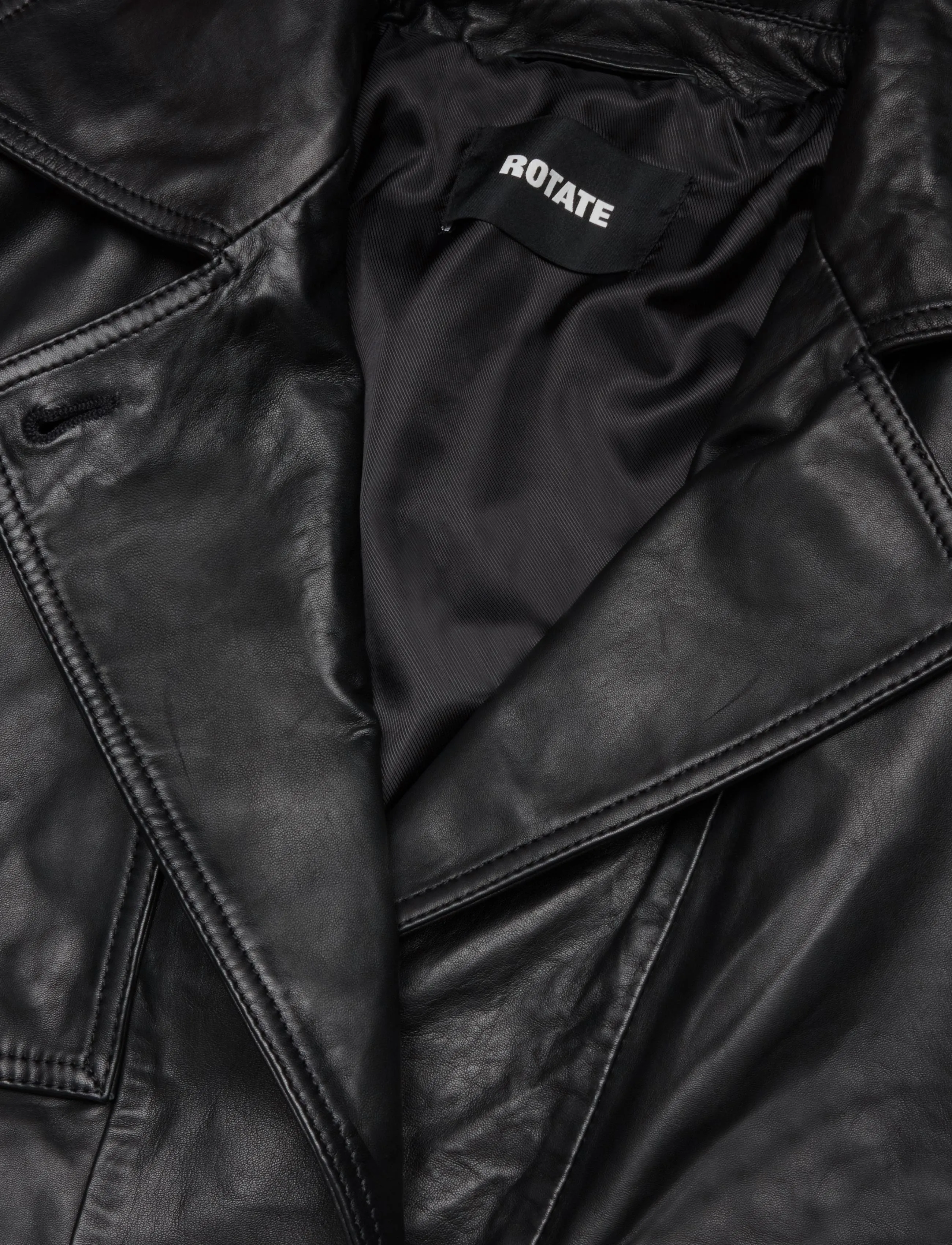 ROTATE - PEPLUM LEATHER JACKET - black - 2