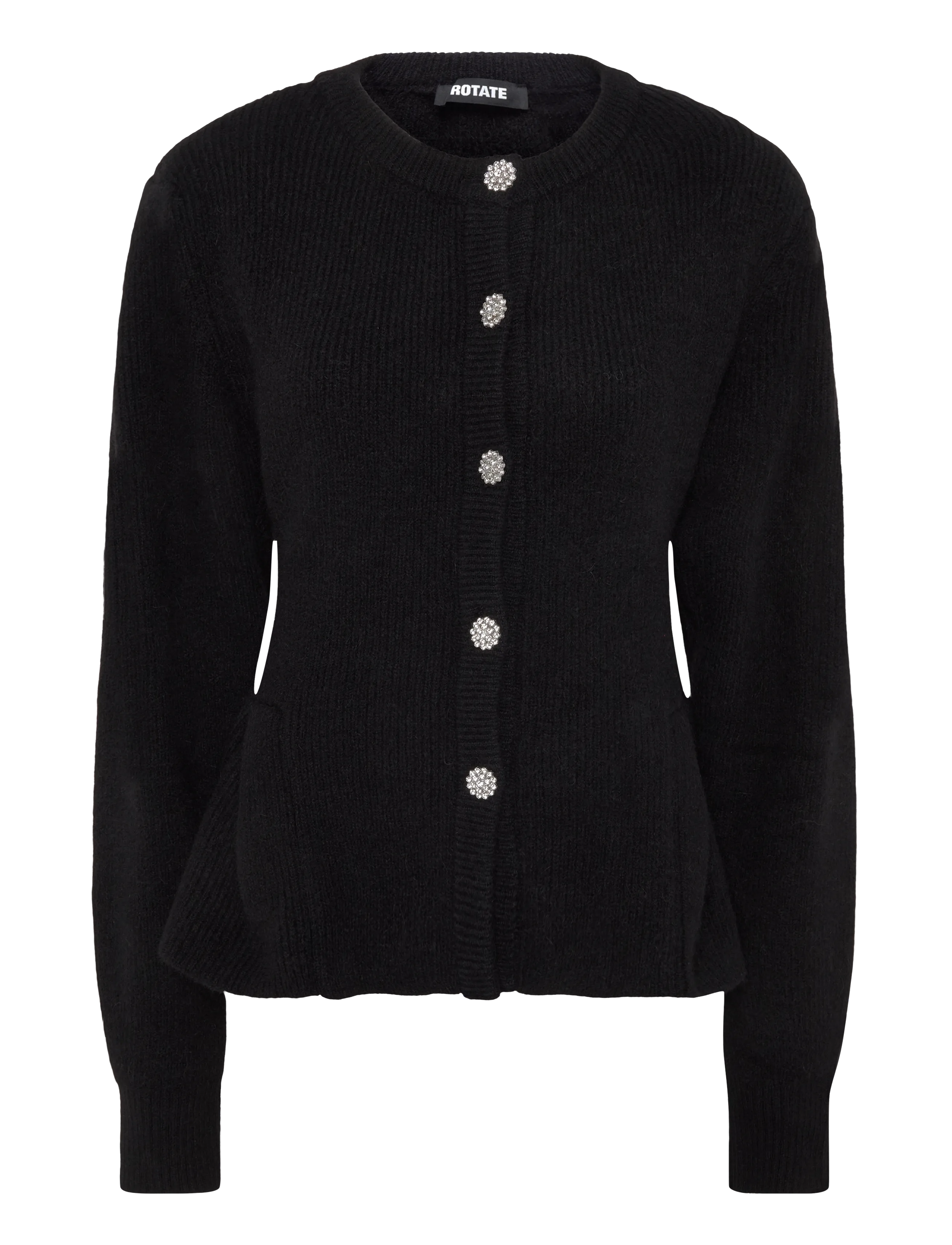 ROTATE KNIT BIJOUX CARDIGAN - Strickmode - BLACK / black