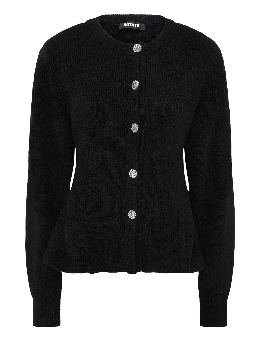 ROTATE - KNIT BIJOUX CARDIGAN - strickjacken - black - 0