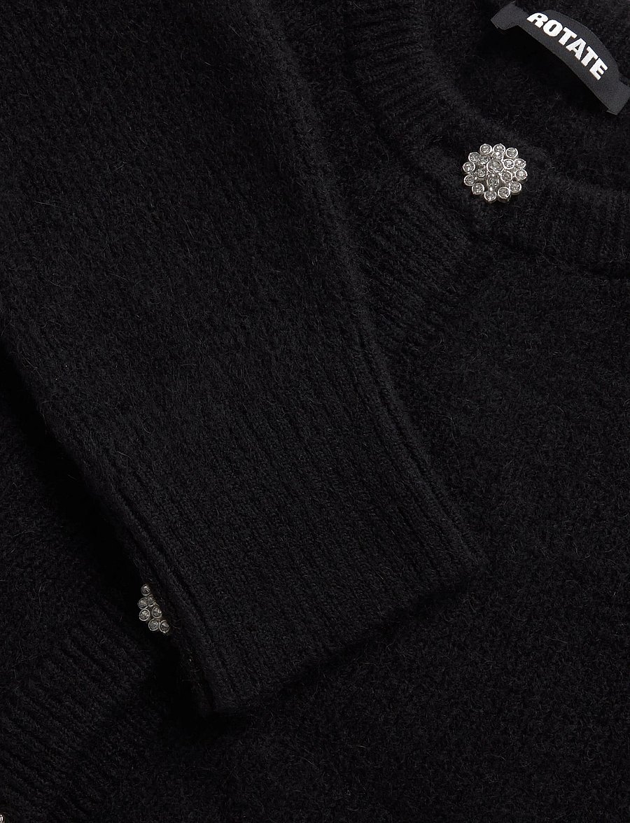 ROTATE - KNIT BIJOUX CARDIGAN - strickjacken - black - 2
