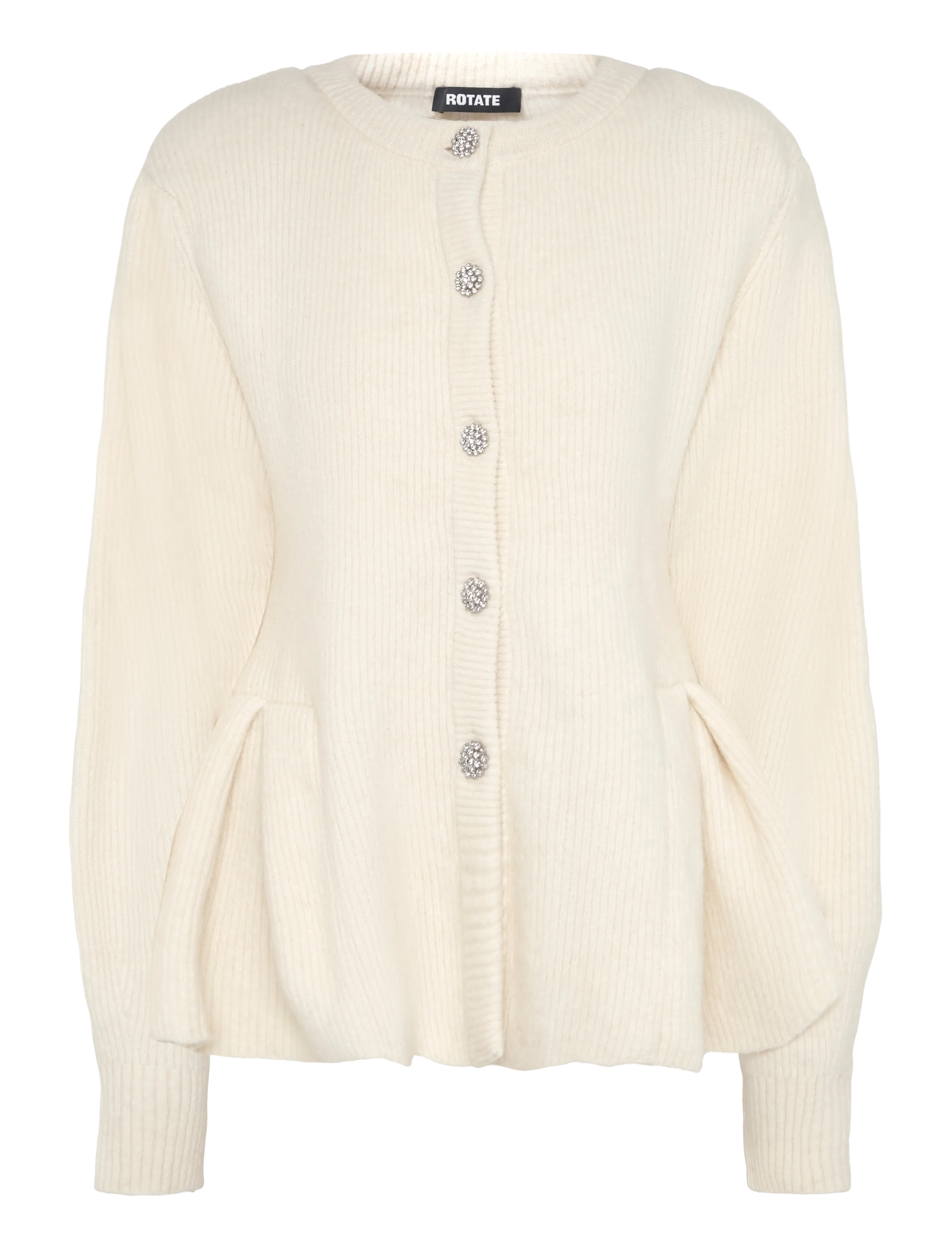 ROTATE KNIT BIJOUX CARDIGAN - Strickmode - EGRET / cream