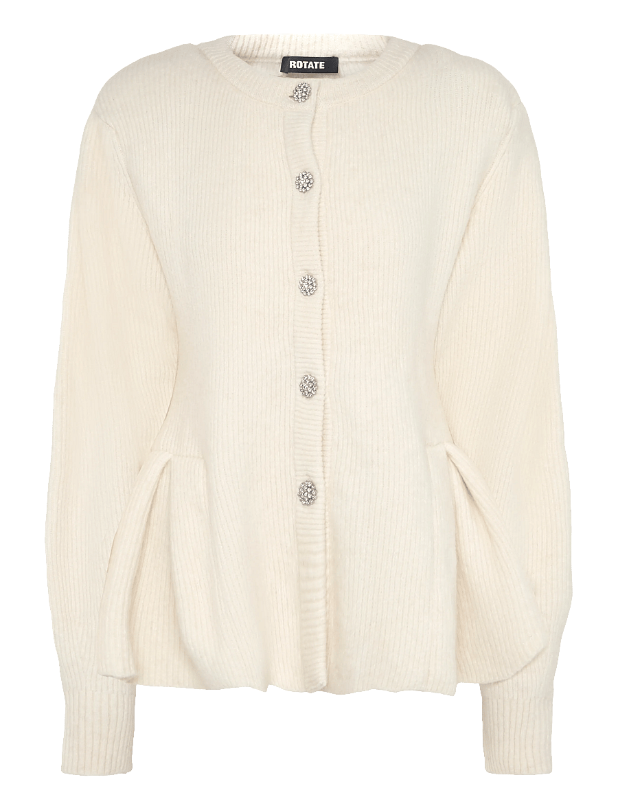 ROTATE - KNIT BIJOUX CARDIGAN - strickjacken - egret - 0