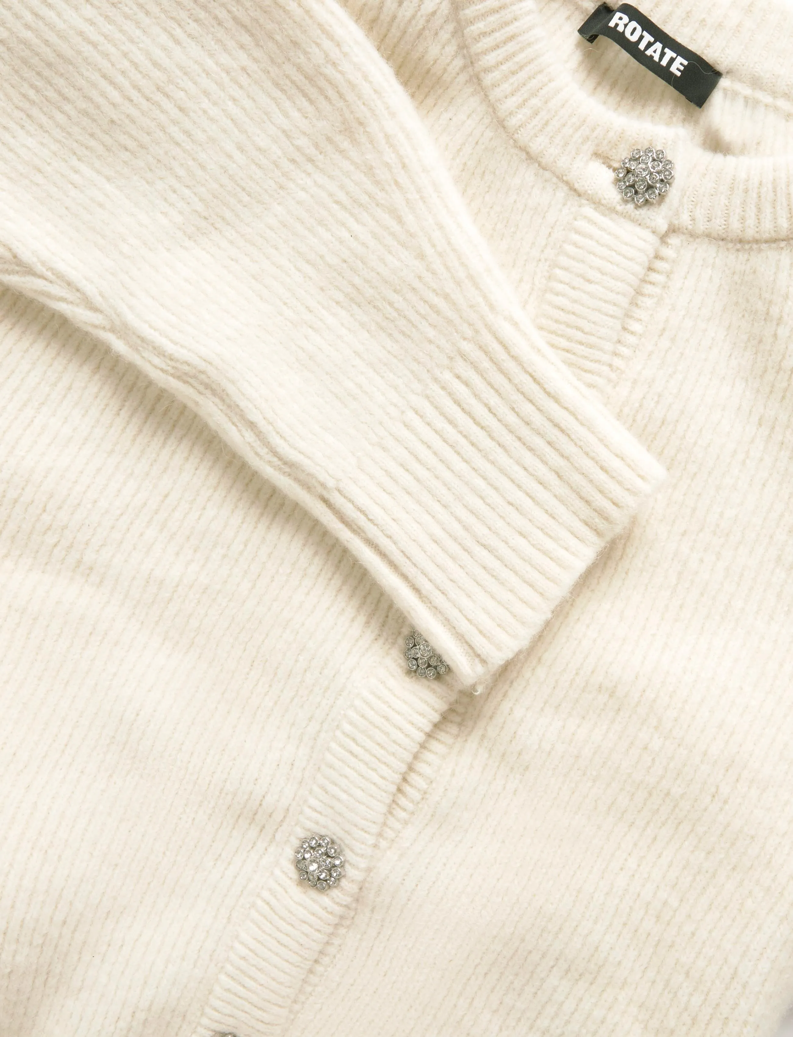 ROTATE - KNIT BIJOUX CARDIGAN - egret - 2