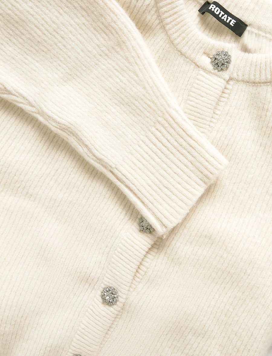 ROTATE - KNIT BIJOUX CARDIGAN - strickjacken - egret - 2