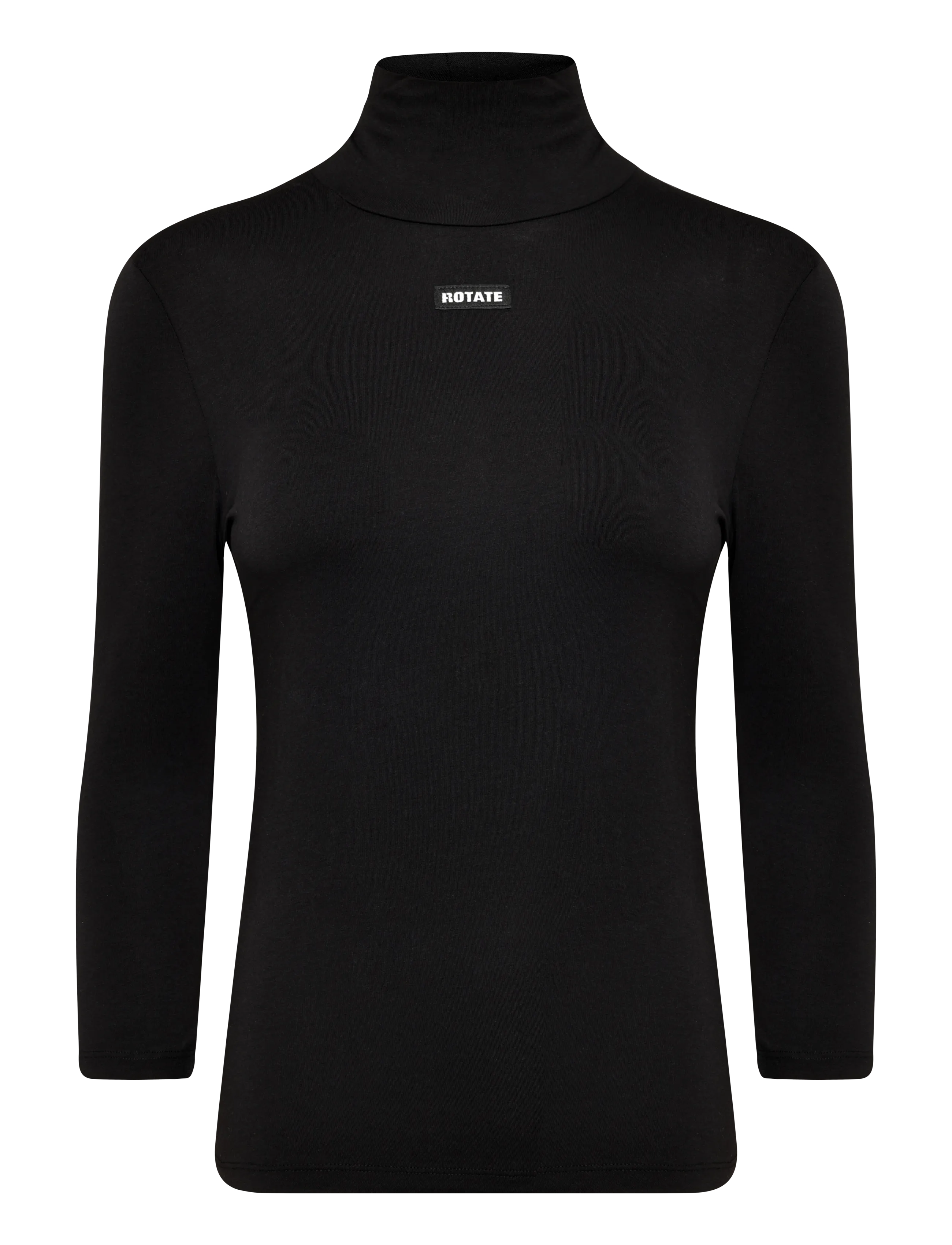 ROTATE JERSEY 3/4 TURTLENECK - Strickmode - BLACK / black
