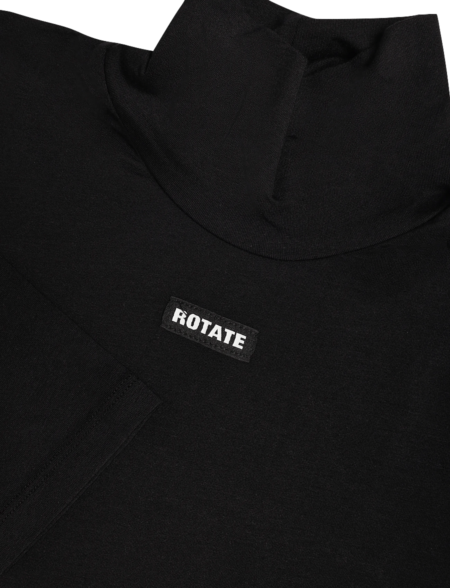 ROTATE - JERSEY 3/4 TURTLENECK - rollkragenpullover - black - 2