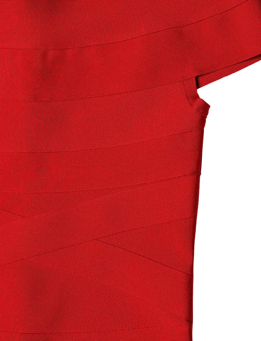 ROTATE - MINI FITTED KNIT DRESS - scooter red - 2