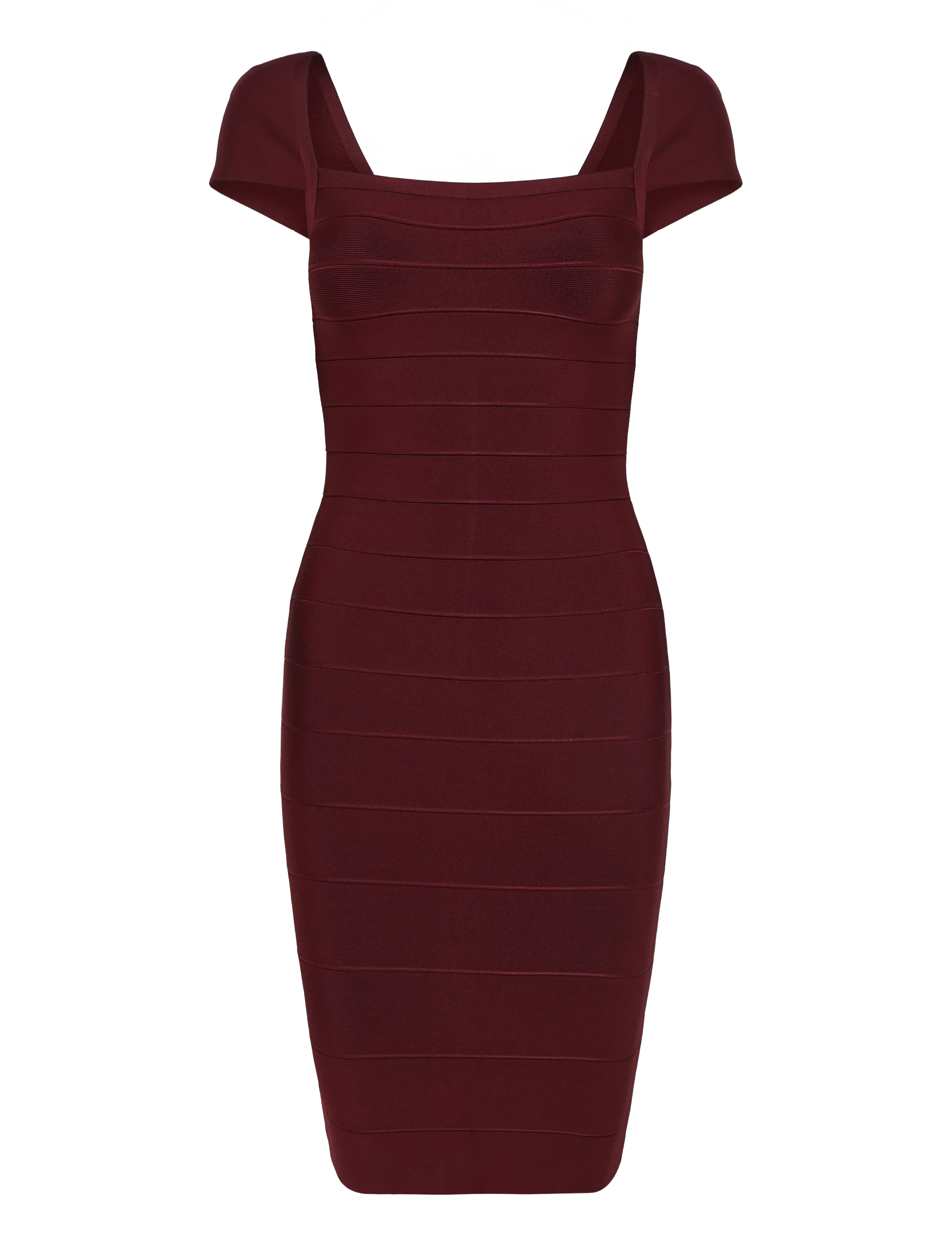 ROTATE - MIDI  FITTED KNIT DRESS - zinfandel - 1
