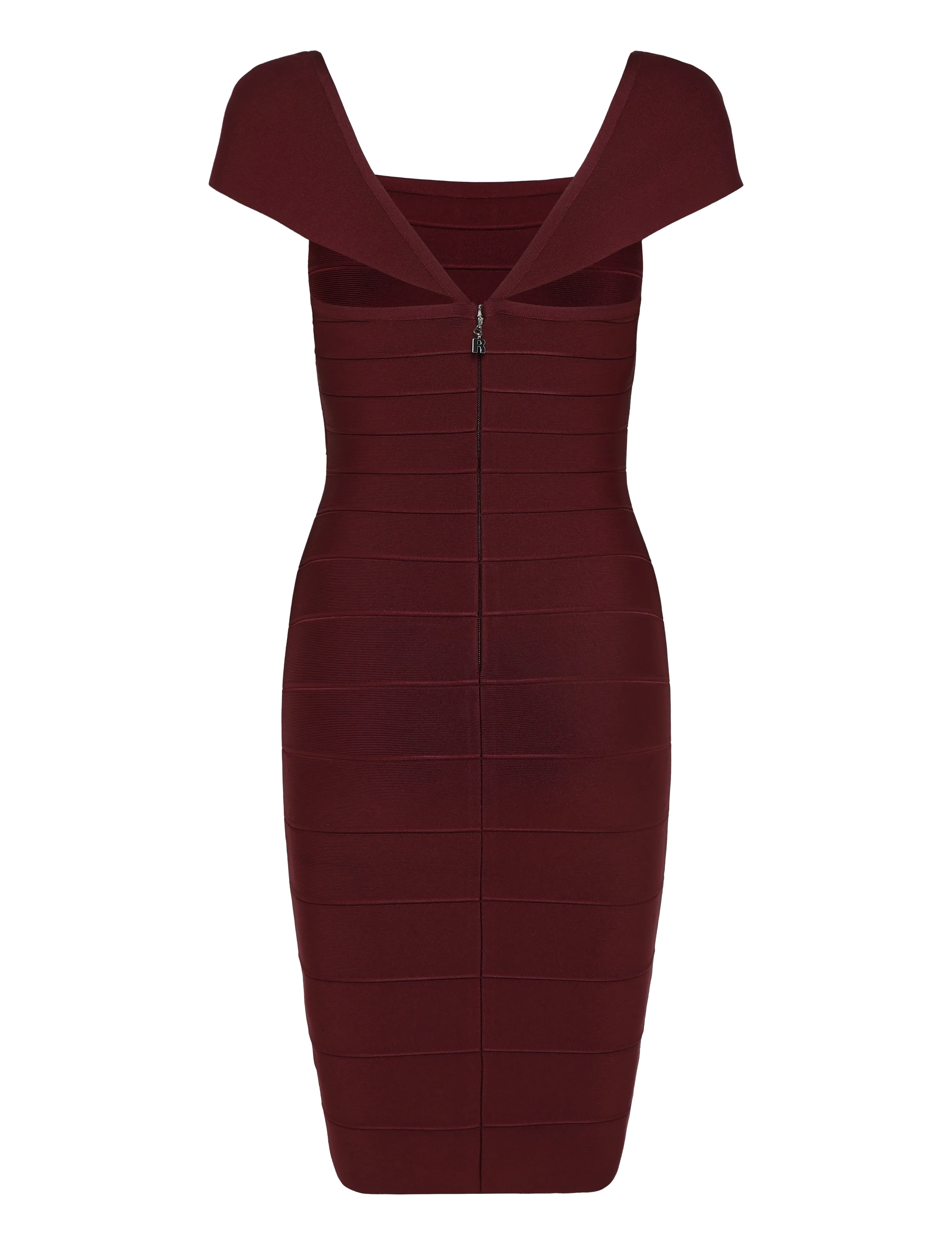 ROTATE - MIDI  FITTED KNIT DRESS - zinfandel - 2