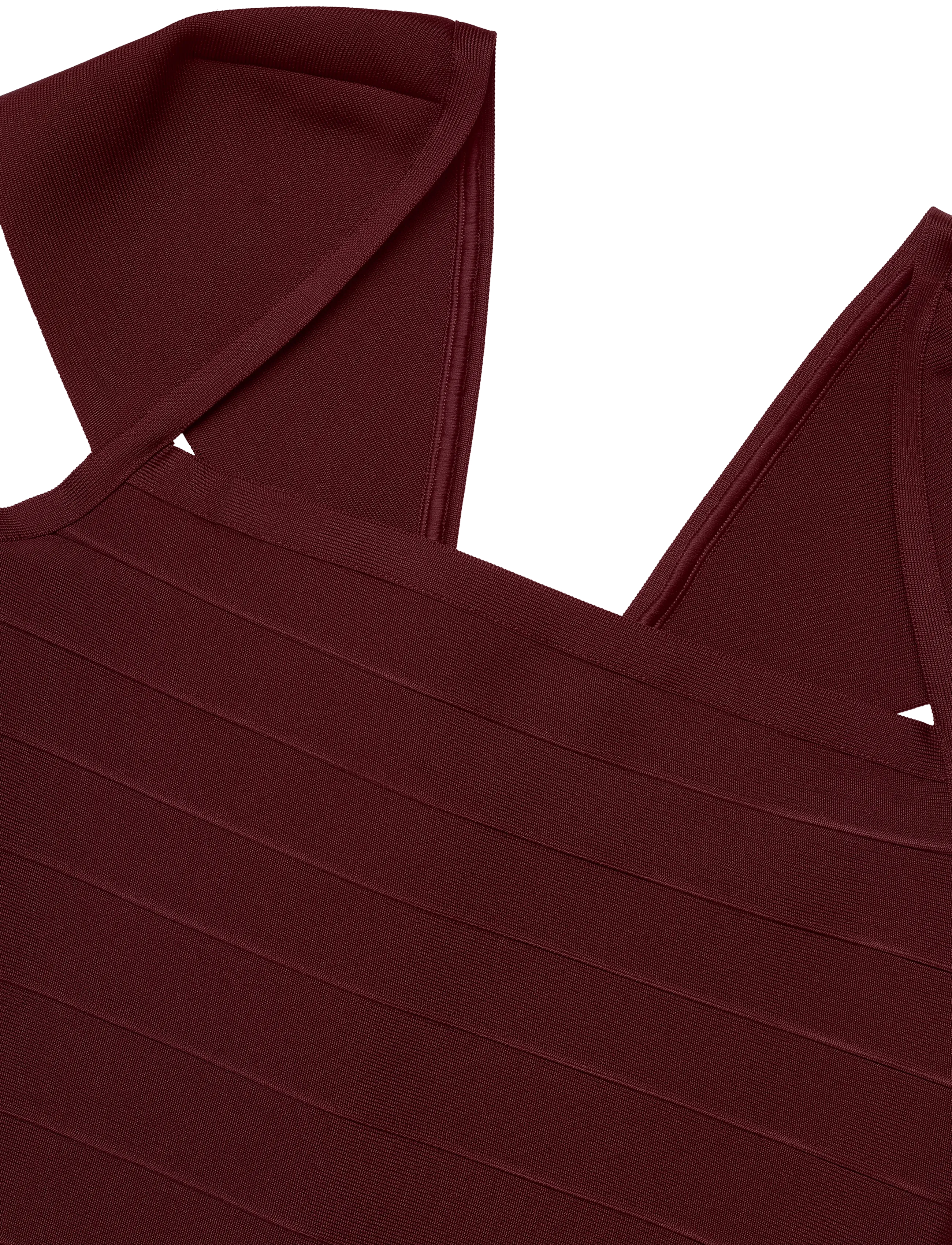 ROTATE - MIDI  FITTED KNIT DRESS - zinfandel - 5