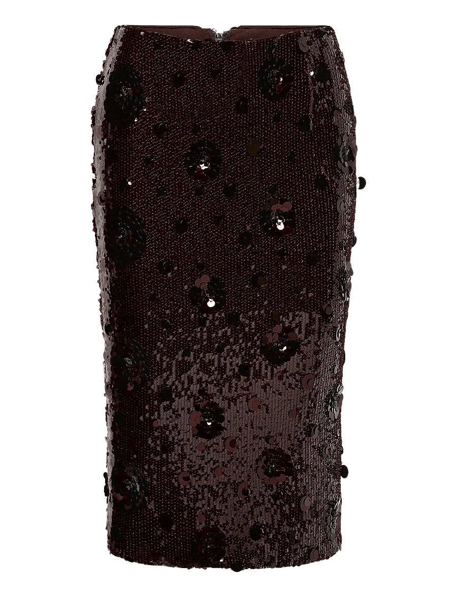ROTATE - SEQUINS MIDI SKIRT - paillet nederdele - chicory coffee - 0