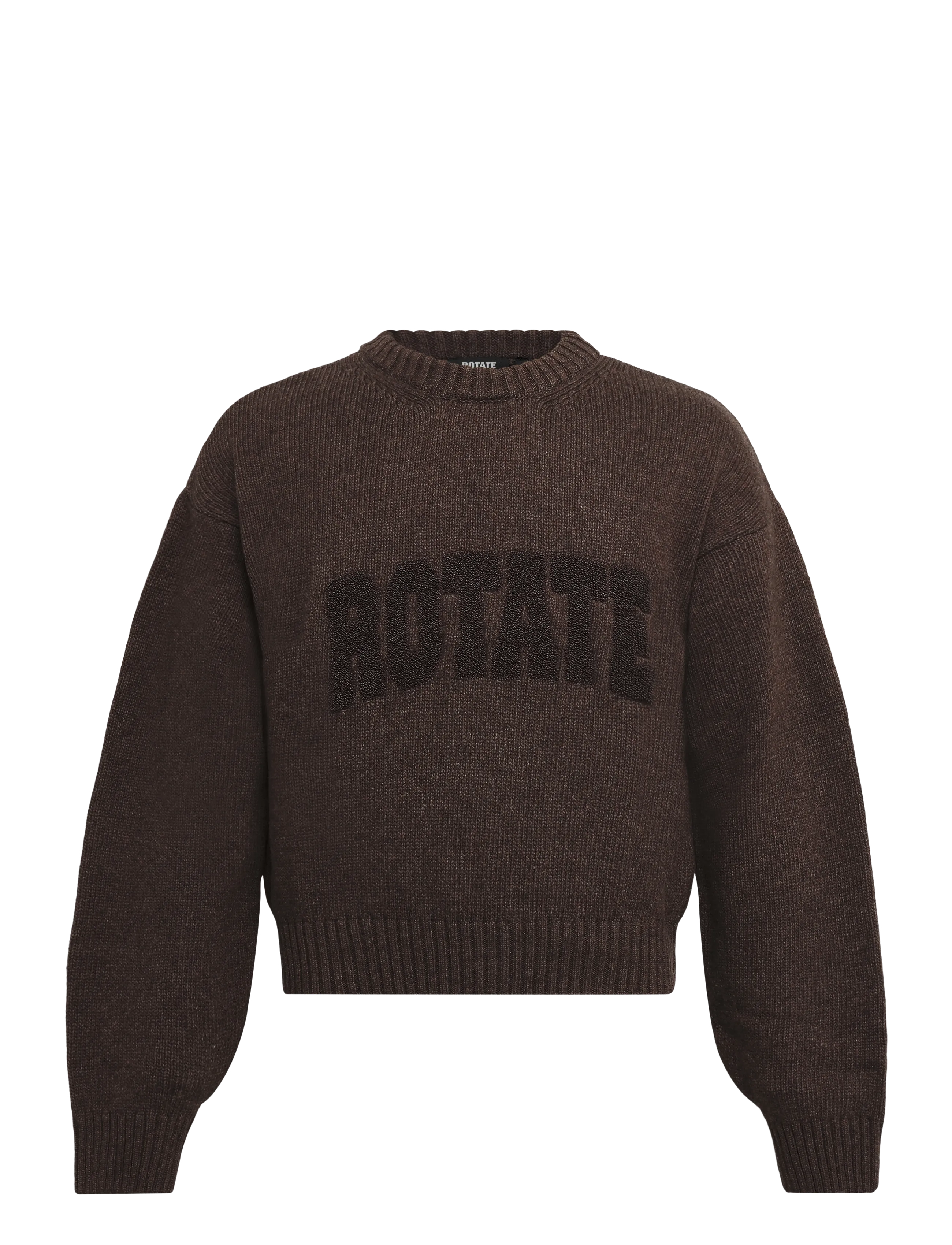 ROTATE CREWNECK SWEATER - Riided - COCOA BROWN / brown