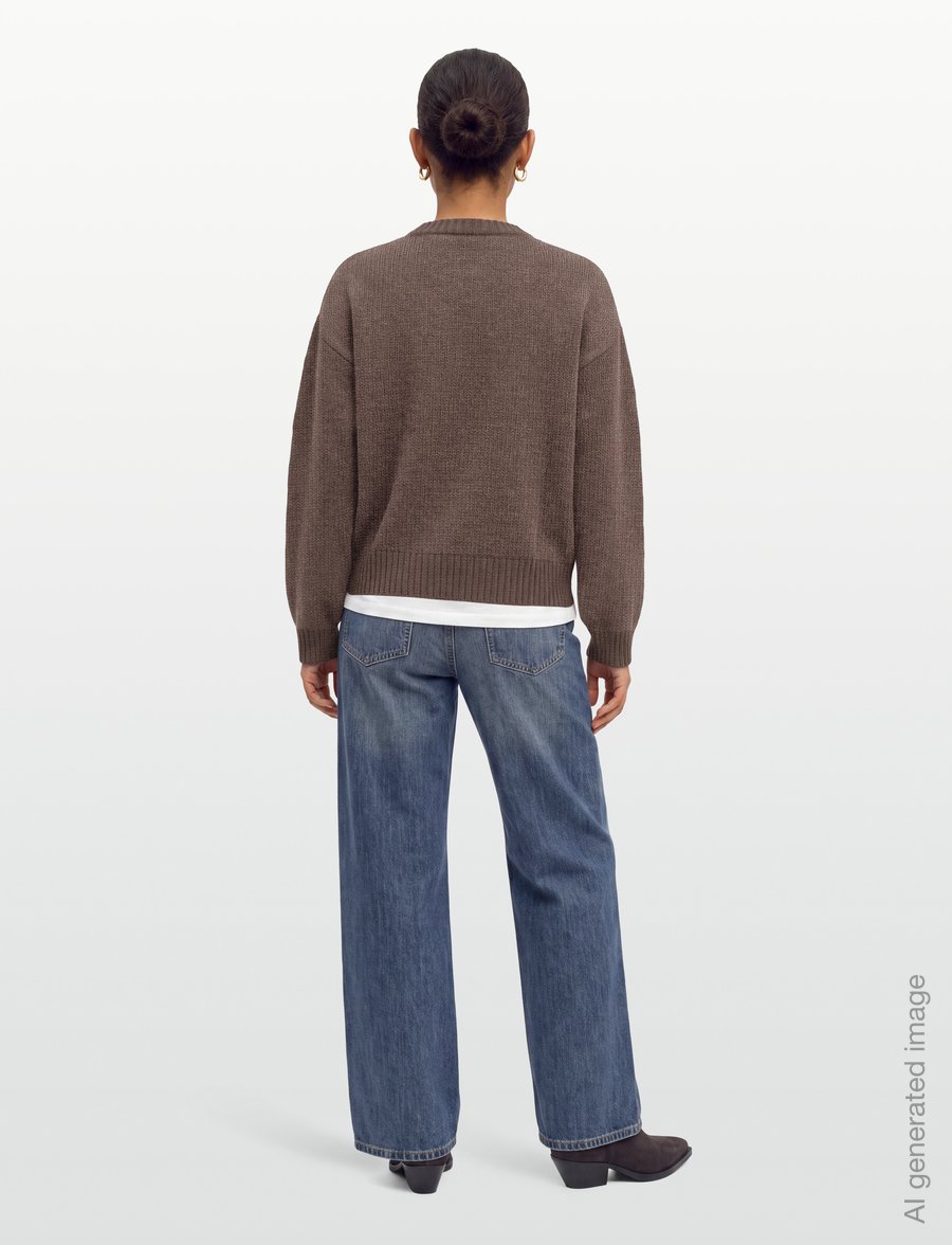 ROTATE - CREWNECK SWEATER - crop topit - cocoa brown - 4