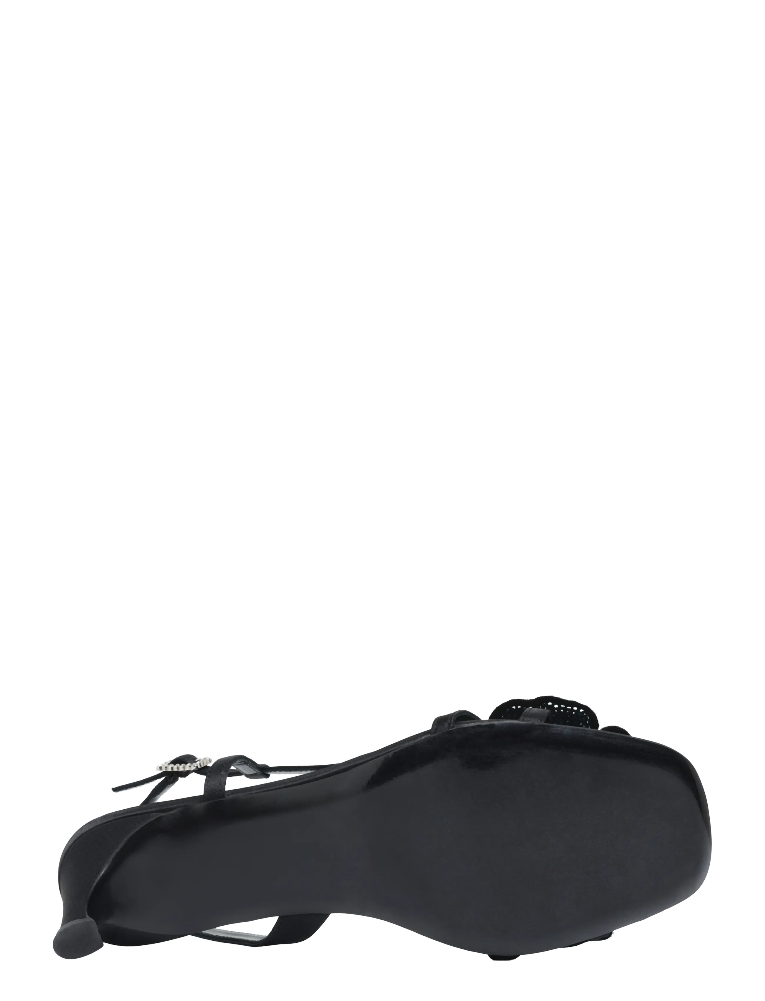 ROTATE - MID HEEL FLOWER SATIN SANDAL - heeled slingbacks - black - 4