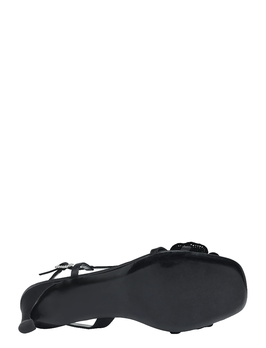 ROTATE - MID HEEL FLOWER SATIN SANDAL - heeled slingbacks - black - 4