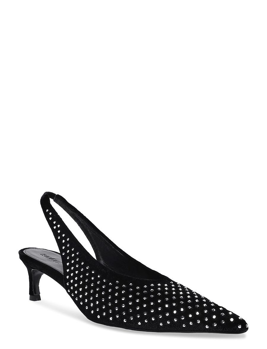 ROTATE - SLINGBACK RHINESTONE VELVET PUMP - heeled slingbacks - 1000 black comb. - 0
