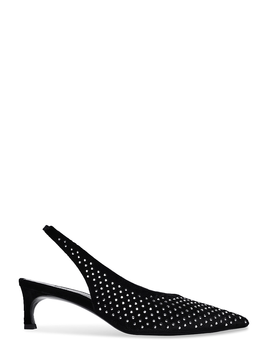 ROTATE - SLINGBACK RHINESTONE VELVET PUMP - heeled slingbacks - 1000 black comb. - 2