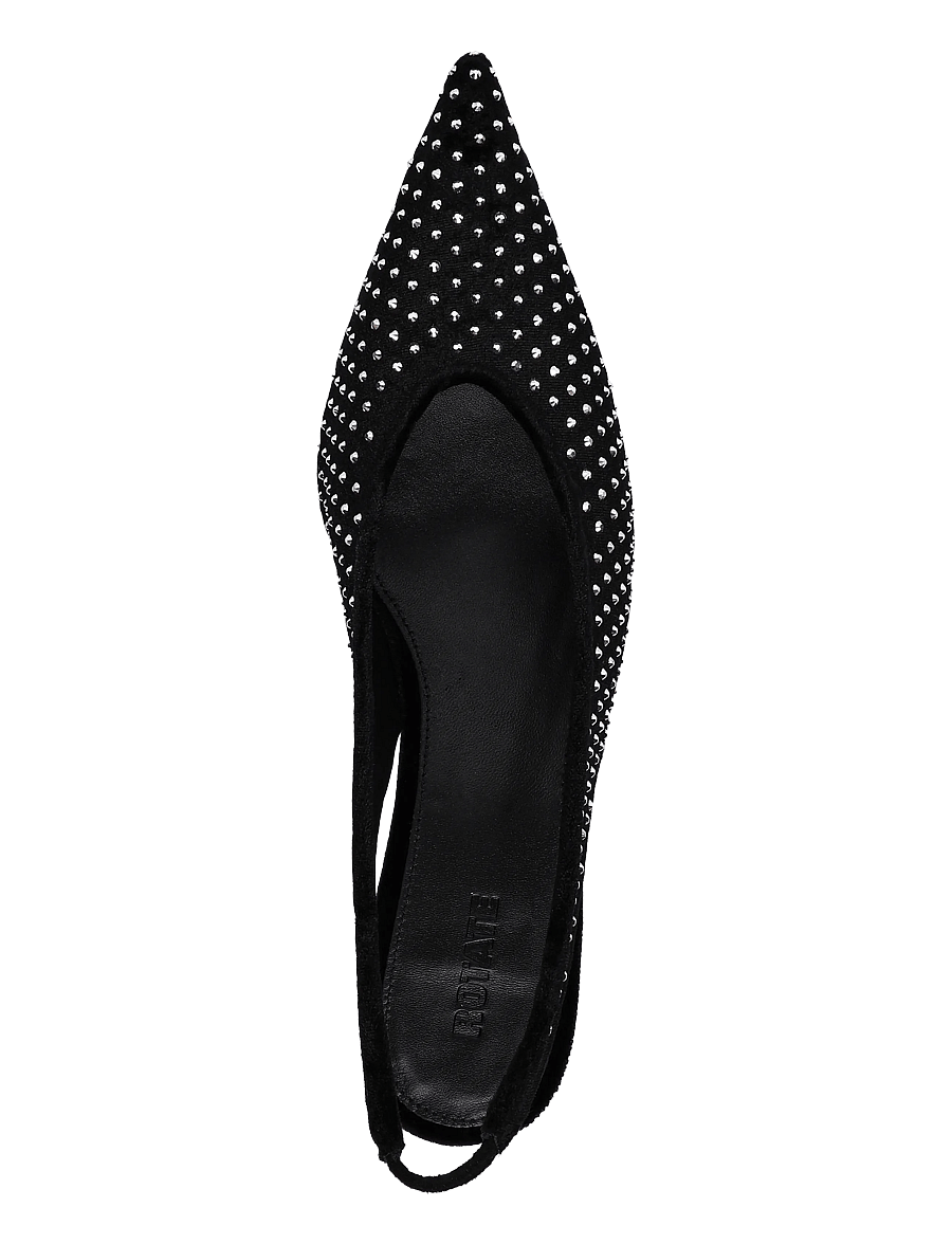 ROTATE - SLINGBACK RHINESTONE VELVET PUMP - heeled slingbacks - 1000 black comb. - 3