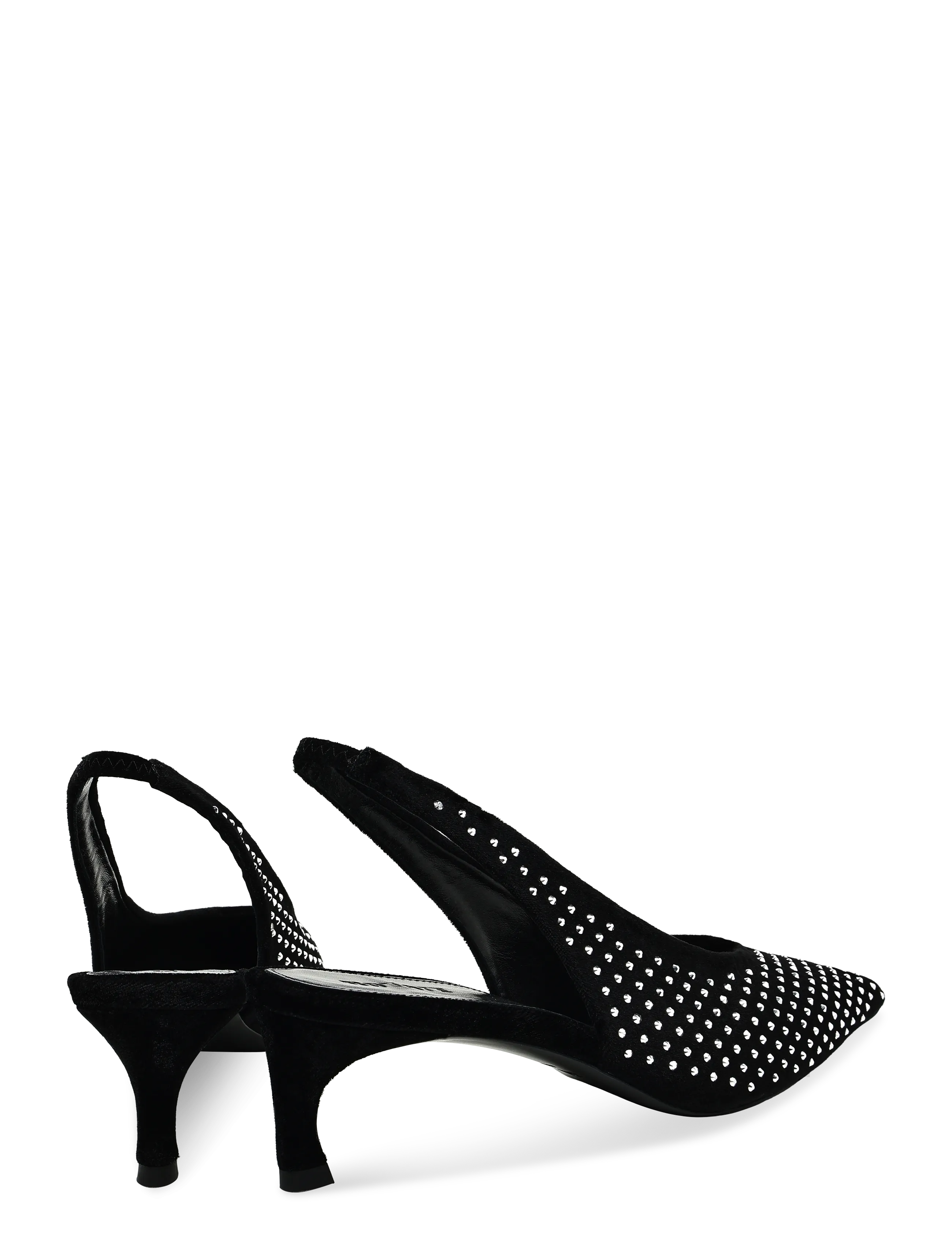 ROTATE - SLINGBACK RHINESTONE VELVET PUMP - heeled slingbacks - 1000 black comb. - 4