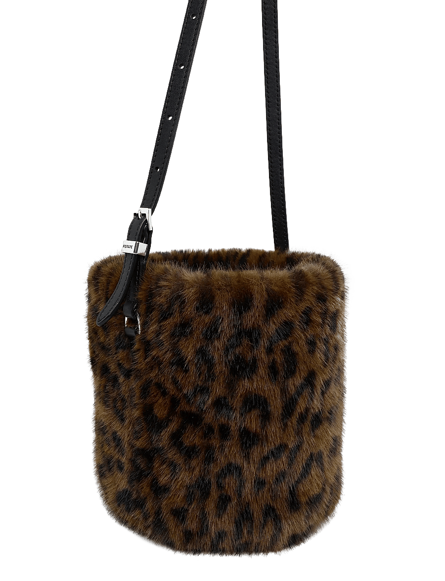 ROTATE - FAUX FUR BON BON BAG - special occasions - desert palm comb. - 2