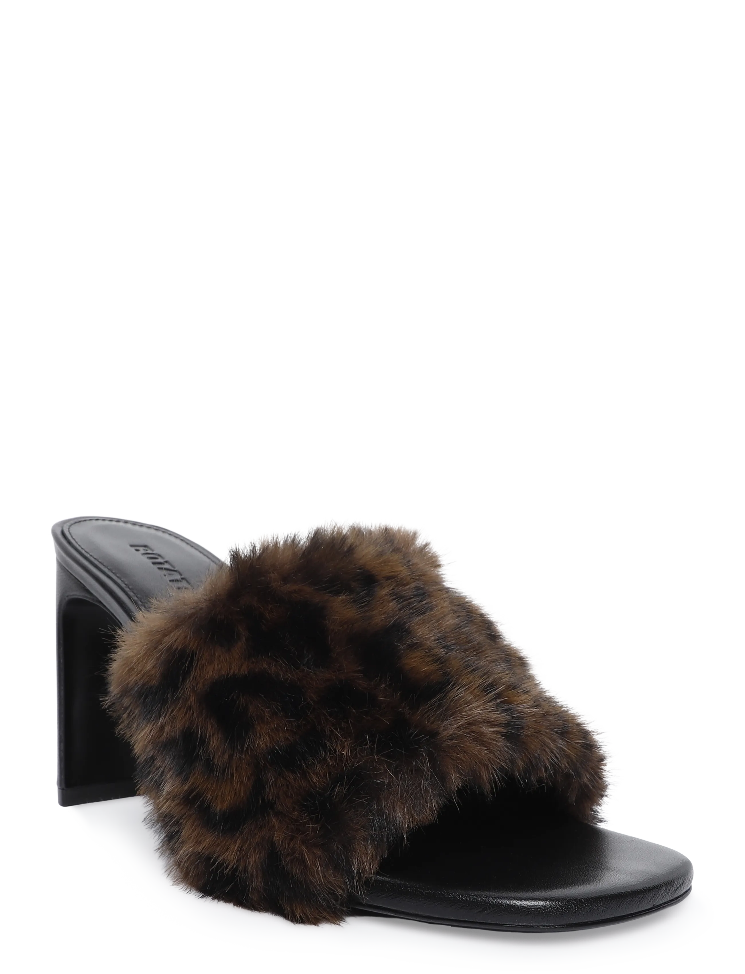 ROTATE LEATHER MULE W. LEOPARD FAUX FUR - Skor - DESERT PALM COMB. / multi