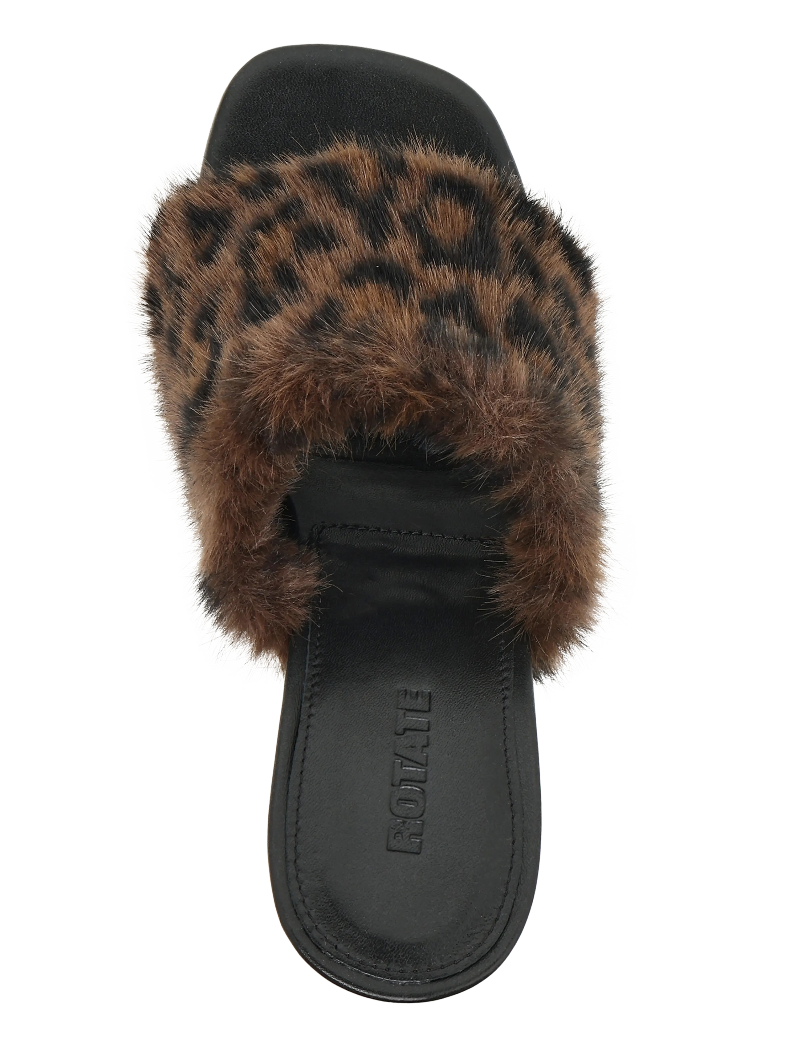 ROTATE - LEATHER MULE W. LEOPARD FAUX FUR - mules med klack - desert palm comb. - 3