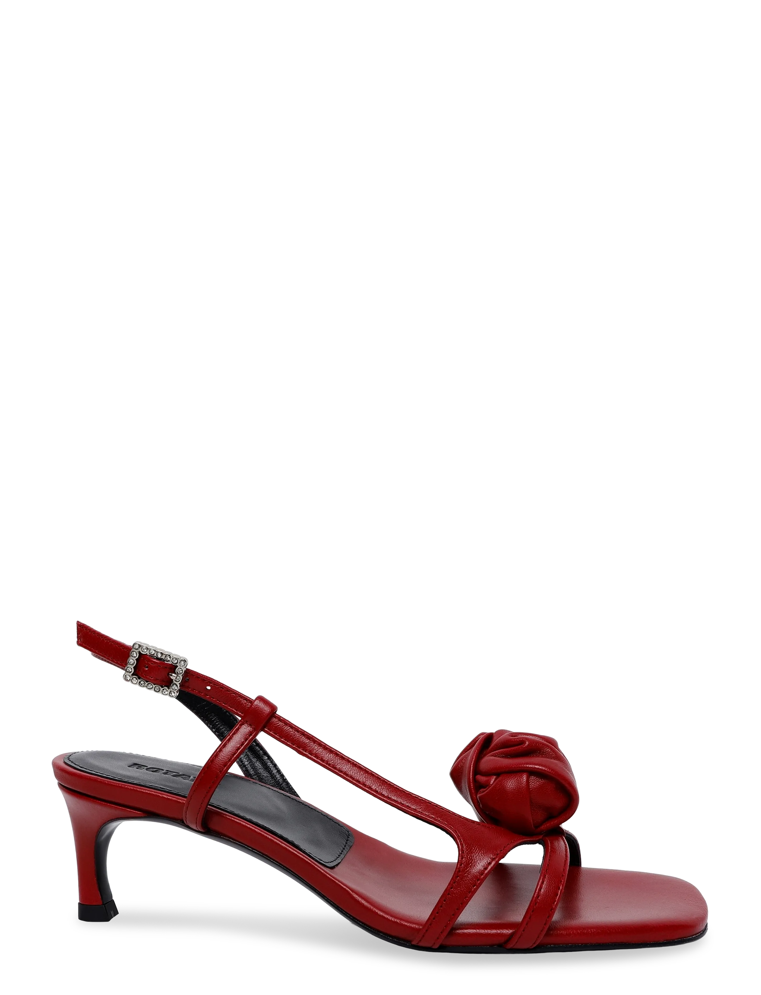 ROTATE - MID HEEL KNOT LEATHER SANDAL - pomegranate - 2