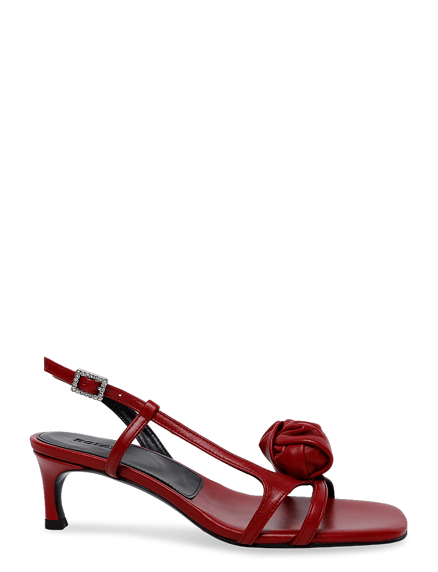 ROTATE - MID HEEL KNOT LEATHER SANDAL - pomegranate - 2