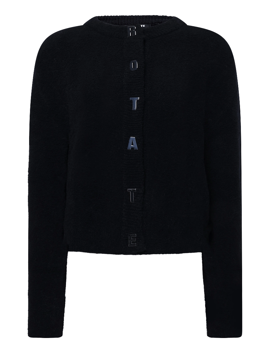 ROTATE - BOUCLE KNIT CARDIGAN - black - 0