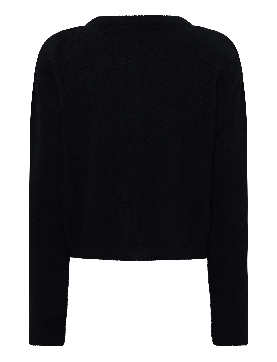 ROTATE - BOUCLE KNIT CARDIGAN - black - 1