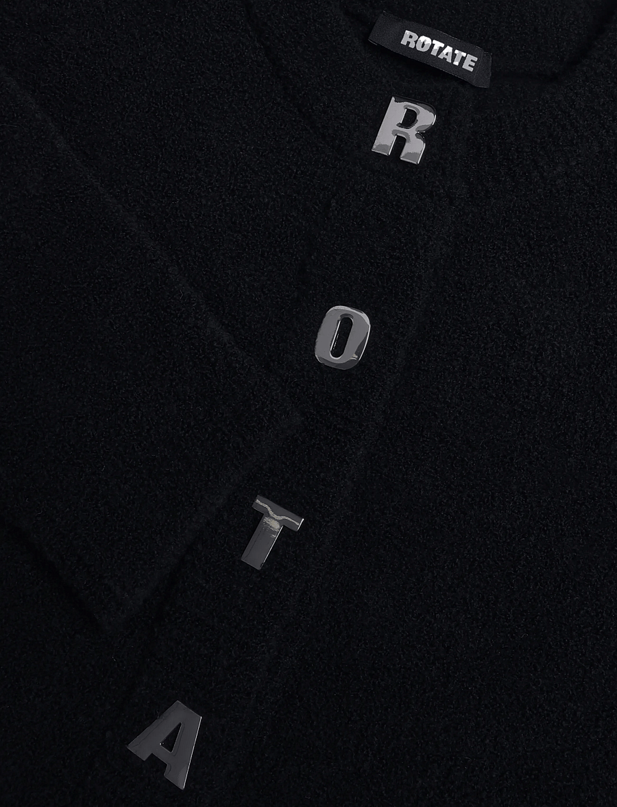 ROTATE - BOUCLE KNIT CARDIGAN - black - 2