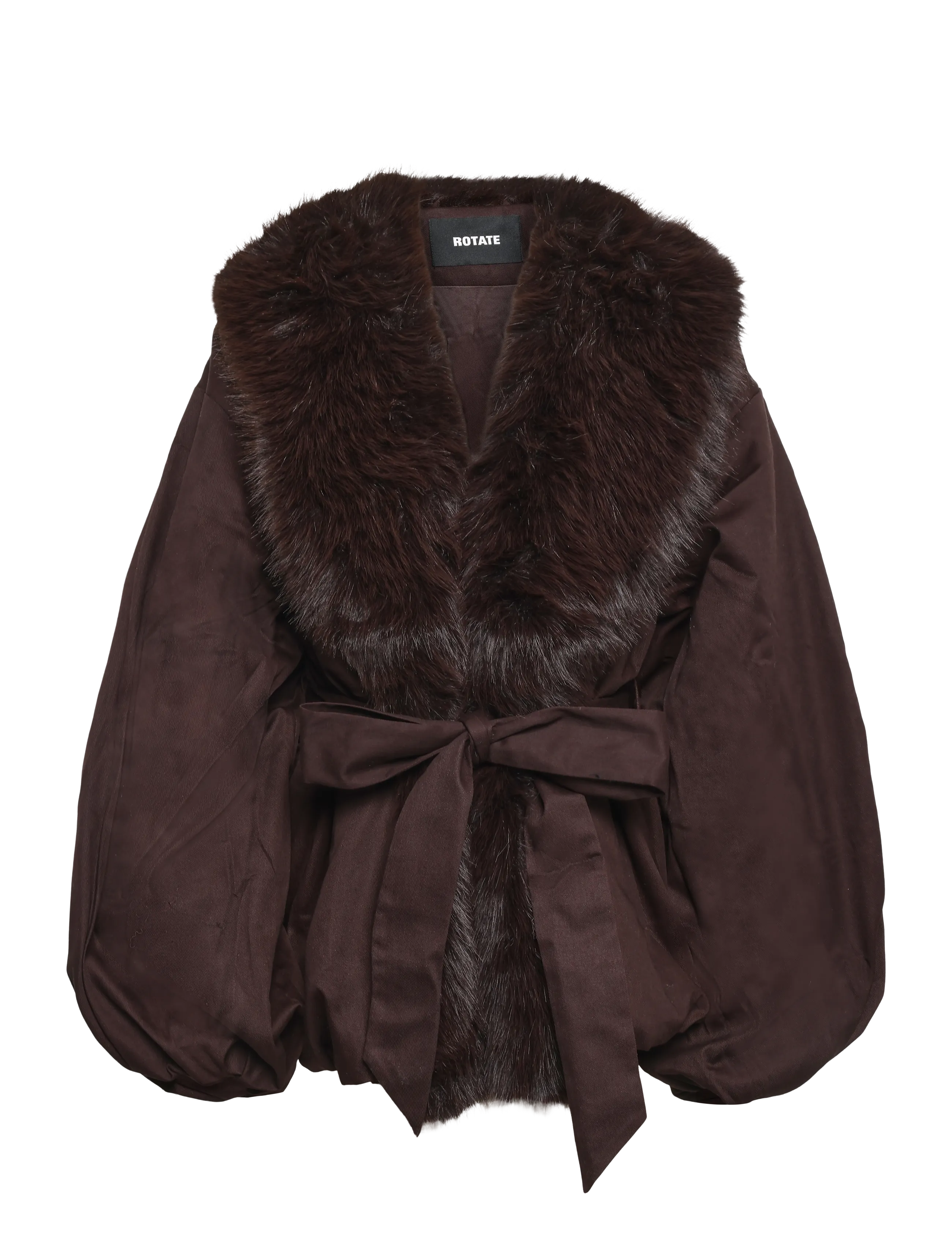 ROTATE FAUX FUR COLLAR JACKET - Nordischer Stil - MOLÉ / brown