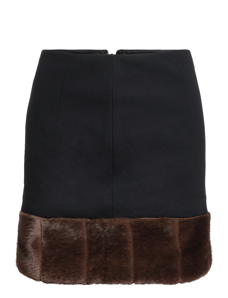 ROTATE - MINI FAUX FUR SKIRT - black - 0