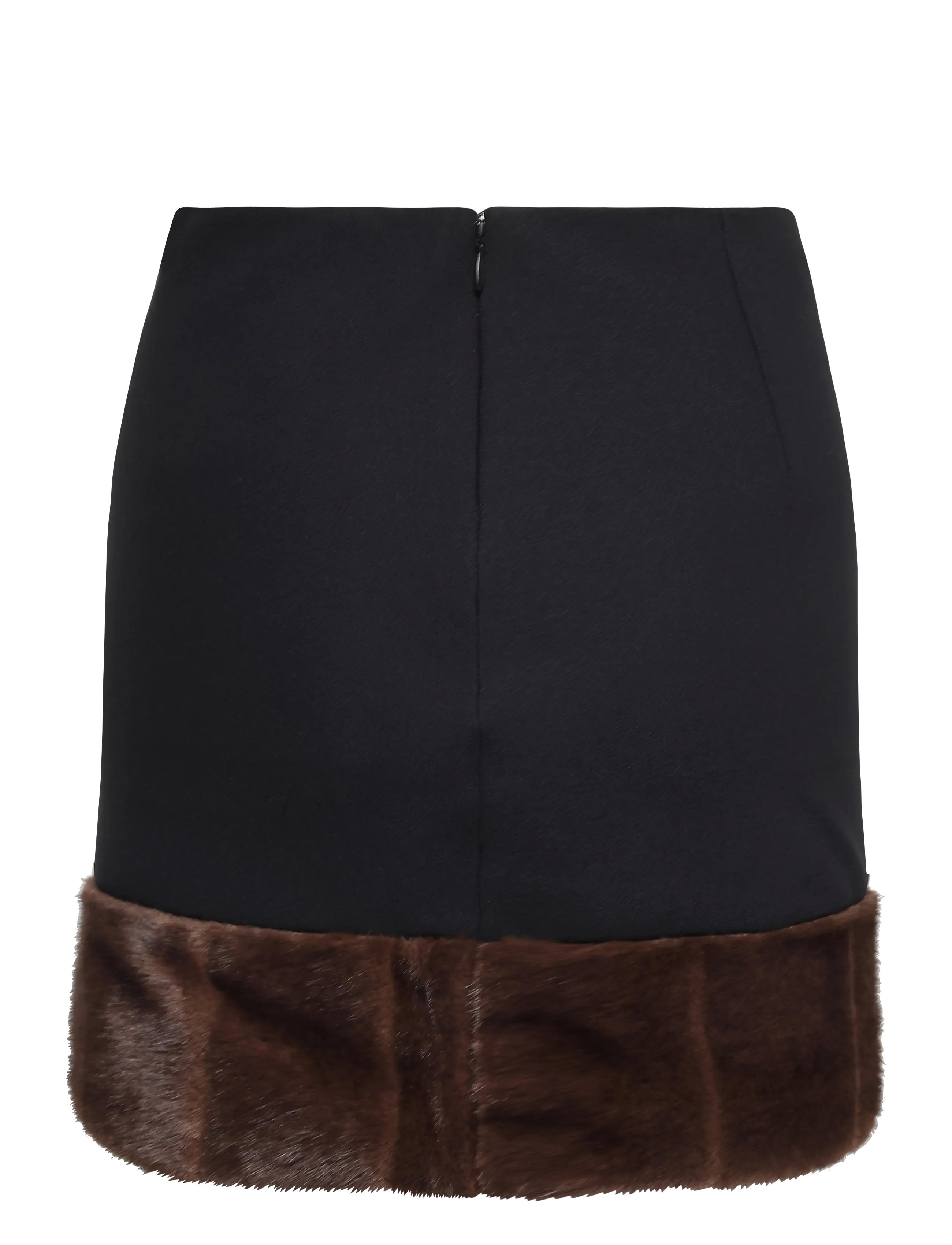 ROTATE - MINI FAUX FUR SKIRT - black - 1